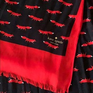 Kate Spade On the Sly Fox Print Scarf